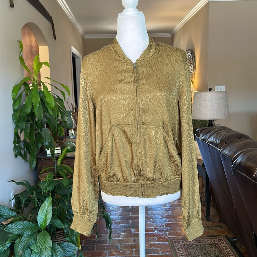 Maeve by Anthropolgie Satin bomber Jacket szM - Picture 3 of 15